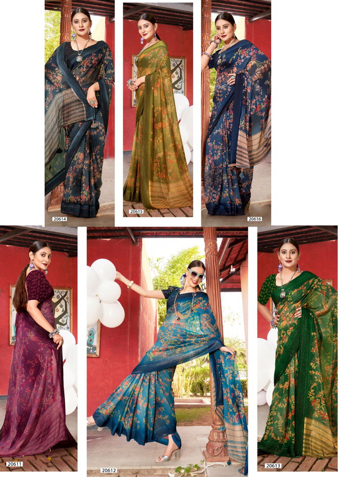 Sariska Vol 5 By Vallabhi Shimmer Georgette Printed Sarees Orders In India